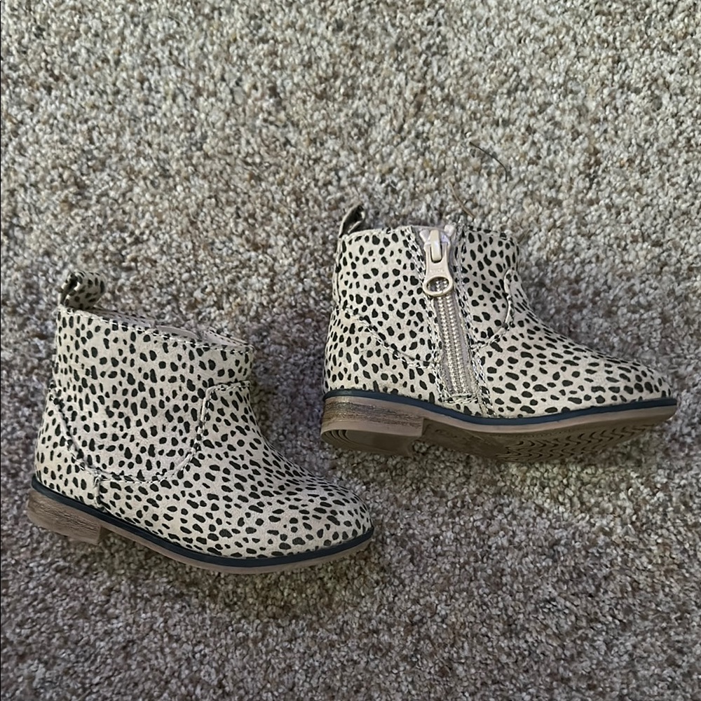 Leopard Print Kids Ankle Boots